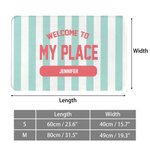 Personalisierte Multicolor Sunkissed Stripes Anti-Rutsch-Türmatte mit Text Home Decor Housewarming Geburtstag Geschenk für Familie Freunde