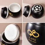 Gepersonaliseerde Asurn met Pootafdruk voor Hond en Kat met Gegraveerde Naam en Datum Herdenkingscadeau voor Huisdierliefhebber