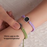 Personlig flätad armband med dold värmeaktiverad bild justerbar med graverad text födelsedags valentine och årsdagspresent