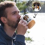 Personalized 3D Cartoon Dog 13 oz Ceramic Coffee Mug with Name Daily Use Birthday Gift for Dog Lover Pet Lover