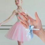Personalized Multicolor Ballet Shoes Keychain with Name Backpack Accessories Birthday Christmas Dance Class Team Gift for Ballerina Ballet Lovers