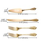 Personalized Vintage Handle Design Cake Fork Knife Server Cutting Set with Names Date and Box Wedding Engagement Anniversary Gift for Couple Newlyweds