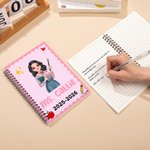 Personalised Multicolour Cartoon Teacher Wavy Edge A5 Spiral Notebook with 120 Lined Pages and Text Teacher's Day Appreciation Gift for Teachers