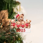 Henkilökohtainen Mama Bear ja Lapset Bear Clear Akryyli Ornamentti 1-10 nimet ja vuosi joulukuusi sisustus perhejuhla lahja äiti isoäiti