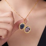 Personalized Angel Zircon Photo Locket Necklace Dainty Jewelry Birthday Anniversary Christmas Gift for Mom Women