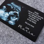 Personalized Ultrasound Photo Wallet Card with Name Pregnancy Baby Announcement Baby Shower Gift for New Dad