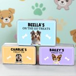 Personalized Cute 3D Cartoon Dog Bone Food-Grade Dog Treat Metal Tin Box with Name Pet’s Day Birthday Gift for Pet Owner Lovers
