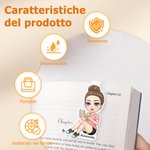 Segnalibro magnetico personalizzato con nome e personaggio in stile cartone animato regalo di compleanno per donne o amanti dei libri