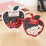 Personalised Apple Teacher Fridge Magnet Bracket with 1-25 Heart Student Names Back to School Teacher's Day Appreciation Gift for Teacher