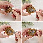 Personalised Paw Print Cute Pet Face Photo PU Leather Keychain with Name Hair Storage Keepsake Memorial Sympathy Gift for Pet Lover Loss of Pet