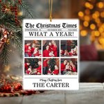 Henkilökohtainen The Christmas Times Portable Akryyli Ornamentti valokuvilla Osoite Vuosi ja perheen nimi Joululahja perheelle Ystäville