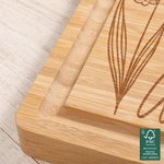 Personalised Line Style Birth Flower Name FSC Bamboo Charcuterie Chopping Board with Juice Groove Thanksgiving Day Birthday Gift for Family