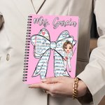 Personalized Cartoon Teacher Character Bow Element A5 Journal Notebook with Text Teacher's Day Back to School Gift for Teachers