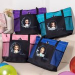 Sac fourre-tout personnalisé avec nom et pochettes en filet pour les voyages Cadeau d'anniversaire de mariage pour les femmes