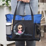 Sac fourre-tout personnalisé avec nom et pochettes en filet pour les voyages Cadeau d'anniversaire de mariage pour les femmes