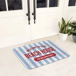 Personalisierte Multicolor Sunkissed Stripes Anti-Rutsch-Türmatte mit Text Home Decor Housewarming Geburtstag Geschenk für Familie Freunde