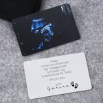 Personalized Ultrasound Photo Wallet Card with Name Pregnancy Baby Announcement Baby Shower Gift for New Dad