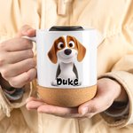 Personalized 3D Cartoon Dog 13 oz Ceramic Coffee Mug with Name Daily Use Birthday Gift for Dog Lover Pet Lover