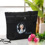 Sac fourre-tout personnalisé avec nom et pochettes en filet pour les voyages Cadeau d'anniversaire de mariage pour les femmes