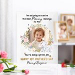 Personalized The Best Mommy Belongs to Me Acrylic Plaque Ornament with Photo and Text Home Decor Birthday Mother's Day Gift for Mother