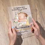 Personalized The Best Mommy Belongs to Me Acrylic Plaque Ornament with Photo and Text Home Decor Birthday Mother's Day Gift for Mother