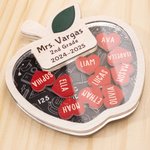 Personalised Apple Teacher Fridge Magnet Bracket with 1-25 Heart Student Names Back to School Teacher's Day Appreciation Gift for Teacher