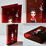 Personalized Cartoon Character Birth Flower Clear Book Vase with Name Bookshelf Room Decor Birthday Gift for Family Friend