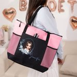 Sac fourre-tout personnalisé avec nom et pochettes en filet pour les voyages Cadeau d'anniversaire de mariage pour les femmes