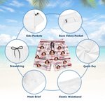 Personalized I Love My Wife Photo Swim Trunks Beach Shorts with Mesh Brief Holiday Birthday Gift for Husband Boyfriend