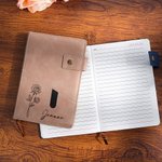 Cahier A5 en cuir PU avec pochette de rangement et pages lignées Fournitures de bureau Cadeau d'anniversaire pour collègues Famille