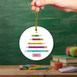 Personalised Pencil Christmas Tree Ceramic Hanging Ornament with Name Home Decor Christmas Birthday Gift for Teachers