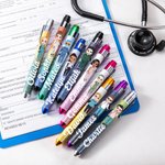 Gepersonaliseerd Cartoon Karakter Glitter Medische Draagbare LED Pen Licht met Naam Verpleegkundige Week Waardering Verjaardagscadeau voor Arts Verpleegkundige Medisch Personeel