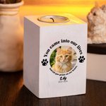 Personalized Dog Cat Paw Pet Photo Wooden Candle Holder with Name Loss of Pet Sympathy Memorial Gift for Pet Owner