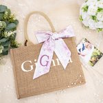 Personalised Name Large Jute Tote Bag Daily Travel Essential  Birthday Wedding Party Gift for Women Friends