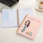 Gepersonaliseerd Cartoon Dokter Verpleegster Karakter Weekplanner Spiraal A5 Notitieboekje met Naam en Titel Verpleegkundige Week Waardering Gift voor Medisch Personeel