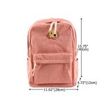 Personalised Cute Embroidered Pet Photo Corduroy Kid Backpack with Name Back to School Birthday Gift for Kids Pet Lovers