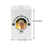 Personalized Dog Cat Paw Pet Photo Wooden Candle Holder with Name Loss of Pet Sympathy Memorial Gift for Pet Owner