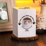 Personalized Dog Cat Paw Pet Photo Wooden Candle Holder with Name Loss of Pet Sympathy Memorial Gift for Pet Owner