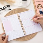 Gepersonaliseerd Cartoon Dokter Verpleegster Karakter Weekplanner Spiraal A5 Notitieboekje met Naam en Titel Verpleegkundige Week Waardering Gift voor Medisch Personeel
