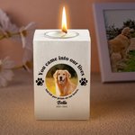Personalized Dog Cat Paw Pet Photo Wooden Candle Holder with Name Loss of Pet Sympathy Memorial Gift for Pet Owner