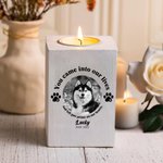 Personalized Dog Cat Paw Pet Photo Wooden Candle Holder with Name Loss of Pet Sympathy Memorial Gift for Pet Owner