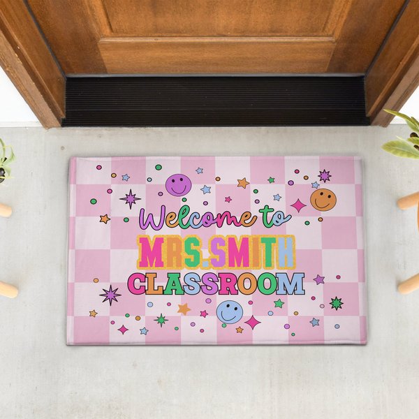 Personalised Welcome Classroom Durable Non-Slip Doormat with Name Appreciation Back to School Gift for Teachers
