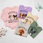 Personalizado Protegido Por 1-3 3D Caricatura Perros 100% Algodón Bebé Body con Nombre Baby Shower Cumpleaños Regalo para Bebés Recién Nacidos