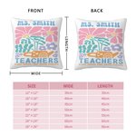 Personalized Teacher Danish Floral Soft Throw Pillow Cover with Text Home Decor Birthday Teacher's Day Back to School Appreciation Gift for Teacher