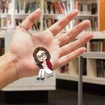 Cartoon Reading Character Acrylic Keychain with Name Daily Use Anniversary Birthday Gift for Women Bookworms Book Lovers