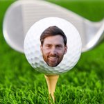 Gepersonaliseerde Grappige Gezichtsfoto Golfbal met Tekst Trainingswedstrijd Verjaardagscadeau voor Golfspeler