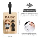 Étiquette de Bagage Personnalisée avec Nom et Photo Style Perosnnage Accessoire de Voyage Cadeau d'Anniversaire pour Famille Amis