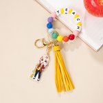 Personalisierte Cartoon Lehrer Charakter Keychain Armband mit Perlen Armband und Text Wertschätzung zurück zu Schule Geschenk für Lehrer