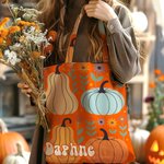 Gepersonaliseerde Multicolor Jack-O'-Lantern Ghost herbruikbare draagtas met naam Halloween Party Gift voor meisjes vrouwen