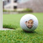 Gepersonaliseerde Grappige Gezichtsfoto Golfbal met Tekst Trainingswedstrijd Verjaardagscadeau voor Golfspeler